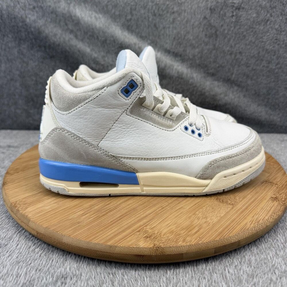 Jordan Air Jordan 3 Retro Shoes Boys Size 4.5Y White Blue Sneakers DM0967-101